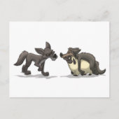 briefkaart "Schapen in de kleding van Wolf" (Voorkant)