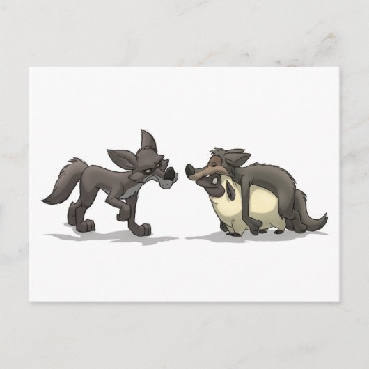 briefkaart "Schapen in de kleding van Wolf" (Voorkant)