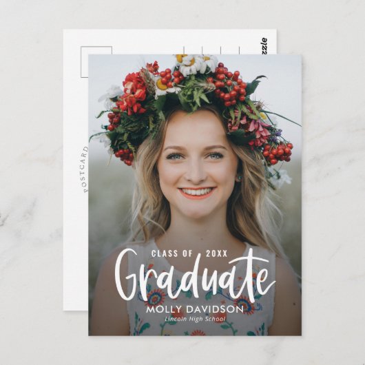 Briefkaart schattig Afstuderen bekendmaking  (Voorkant / Achterkant)