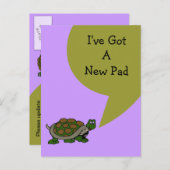 Briefkaart Schattige Ik heb een nieuw adres Turtle (Voorkant / Achterkant)