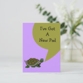 Briefkaart Schattige Ik heb een nieuw adres Turtle (Staand voorkant)