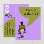 Briefkaart Schattige Ik heb verplaatst Nieuwe Adre (Voorkant / Achterkant)