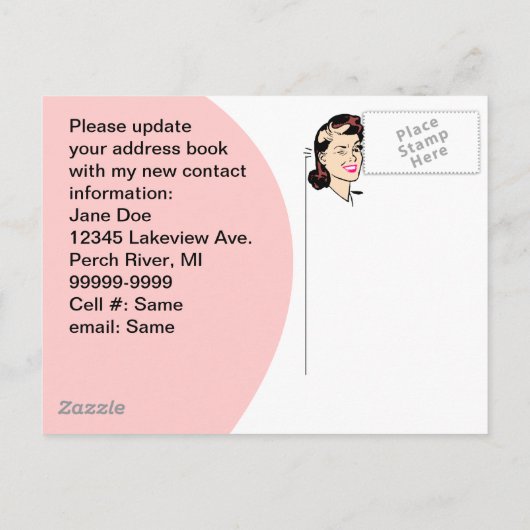 Briefkaart Schattige Ik heb verplaatst Nieuwe Adre (Achterkant)