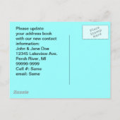 Briefkaart Schattige We hebben verplaatst nieuwe a (Achterkant)