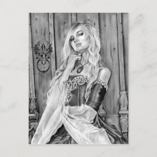 Briefkaart Scheming Lady