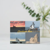 Briefkaart schilderachtig West Lighthouse (Clevela (Staand voorkant)