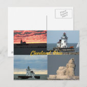 Briefkaart schilderachtig West Lighthouse (Clevela (Voorkant / Achterkant)