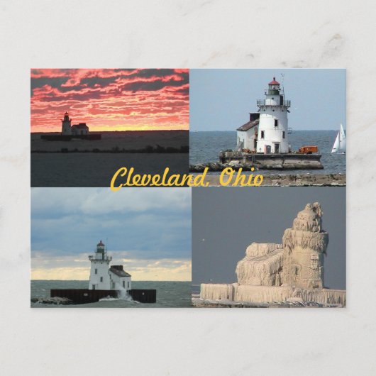 Briefkaart schilderachtig West Lighthouse (Clevela (Voorkant)