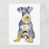 Briefkaart Schnauzer en Kitten (Voorkant)