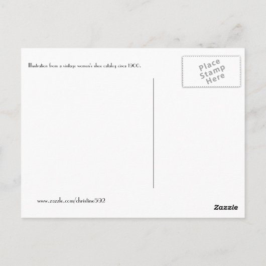 Briefkaart  schoencatalogus (Achterkant)