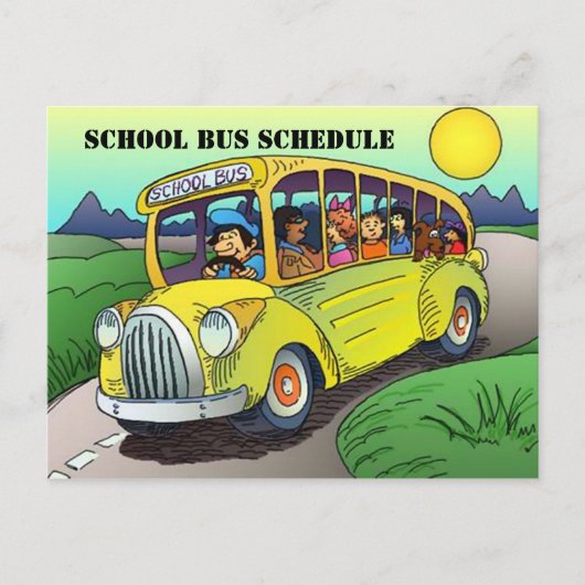 BRIEFKAART SCHOOL BUS ROUTE SCHEDUT PARENTERREMIND (Voorkant)