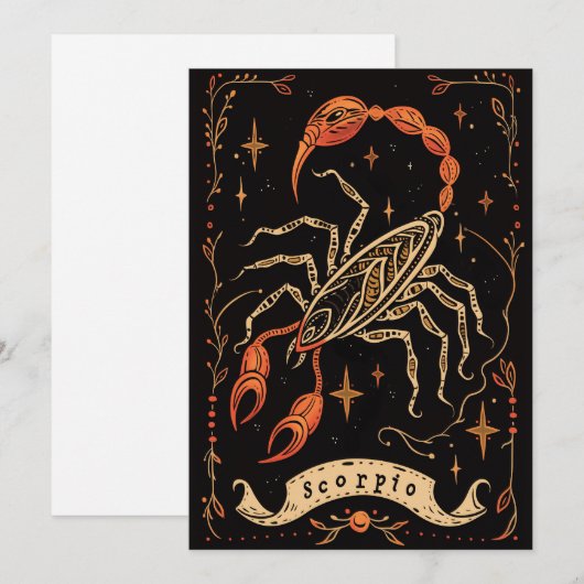 Briefkaart - Schorpioen Hemelse Zodiac Art (Voorkant / Achterkant)