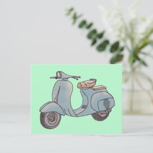 Briefkaart scooter (Staand voorkant)