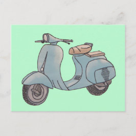Briefkaart scooter
