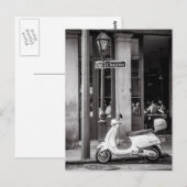  Briefkaart scooter | Oude scooter | Parijs (Voorkant / Achterkant)