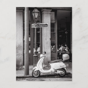 Briefkaart scooter   Oude scooter   Parijs