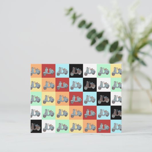 Briefkaart scooters (Staand voorkant)