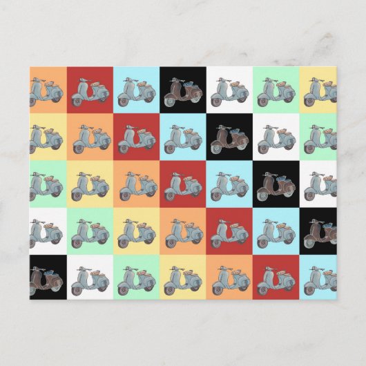 Briefkaart scooters (Voorkant)