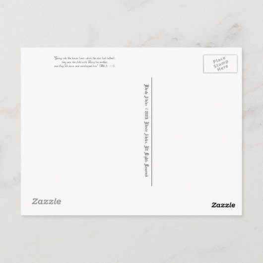 Briefkaart (scripts): Mt. 2:11 Pilgrimage binnenla (Achterkant)