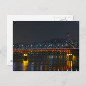 Briefkaart Seongsu Bridge / Seoul Tower, Zuid-Kore (Voorkant / Achterkant)