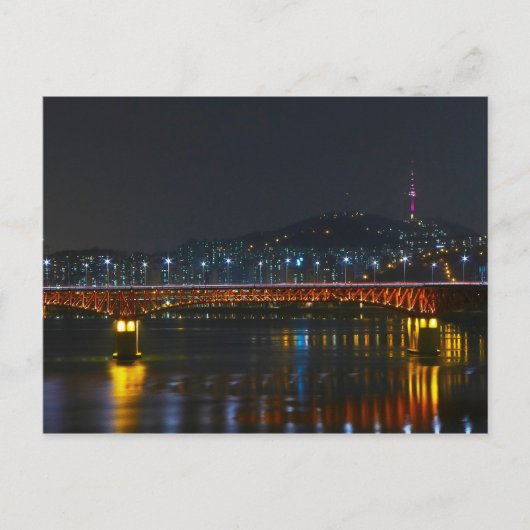 Briefkaart Seongsu Bridge / Seoul Tower, Zuid-Kore (Voorkant)