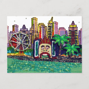 Briefkaart Sequin Art Luna Fun Park Sydney Austral