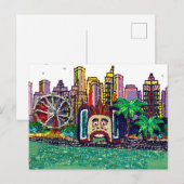 Briefkaart Sequin Art Luna Fun Park Sydney Austral (Voorkant / Achterkant)