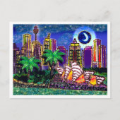 Briefkaart Sequin Art Moonlight Sydney Australië (Voorkant)