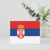 Briefkaart Servië-vlag (Staand voorkant)