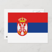 Briefkaart Servië-vlag (Voorkant / Achterkant)