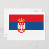 Briefkaart Servië-vlag (Voorkant / Achterkant)