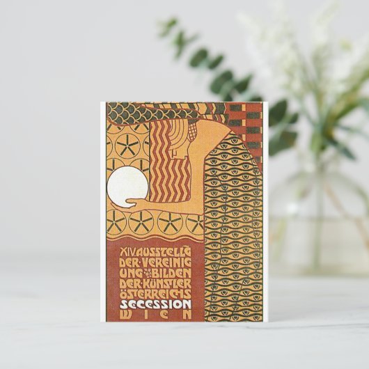 Briefkaart: Sezession Art -14e Weense tentoonstell Briefkaart (Staand voorkant)