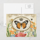  briefkaart Shabby Chic Buttefly (Voorkant / Achterkant)