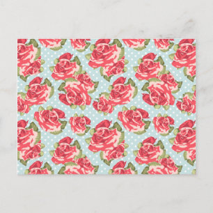 Briefkaart Shabby Chic Rozen Floral Vintage