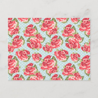 Briefkaart Shabby Chic Rozen Floral Vintage
