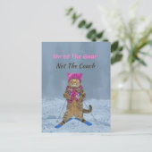 Briefkaart, Shred de Gnar Ski Cat Briefkaart (Staand voorkant)