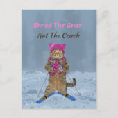 Briefkaart, Shred de Gnar Ski Cat Briefkaart (Voorkant)