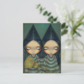 briefkaart "Siamese Witch Twins" (Staand voorkant)