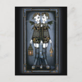 briefkaart "Sienna & Celeste" Dragon Twin Fairies (Voorkant)