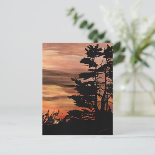 Briefkaart - Silhouette Sunset (Staand voorkant)