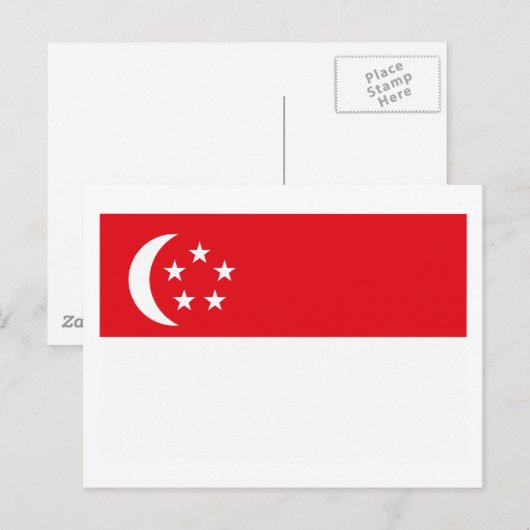 Briefkaart Singapore-vlag (Voorkant / Achterkant)