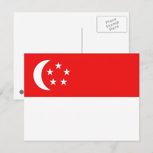 Briefkaart Singapore-vlag (Voorkant / Achterkant)