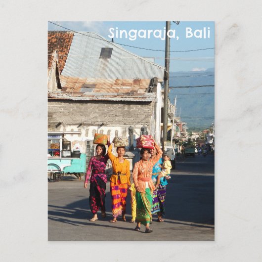 Briefkaart Singaraja Bali Indonesië Balinese vrouw (Voorkant)