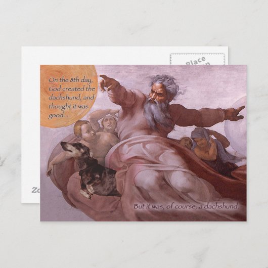 Briefkaart Sistene Dachshund (Voorkant / Achterkant)