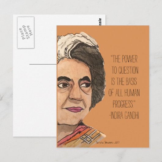 Briefkaart "Sisterhood" serie - Indira (Voorkant / Achterkant)