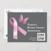 Briefkaart Sjabloon Bewustzijn bij borstkanker (Voorkant / Achterkant)