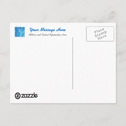 Briefkaart Sjabloon Blue Spa (Achterkant)