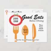 Briefkaart Sjabloon Casual Dineren Italiaans (Voorkant / Achterkant)