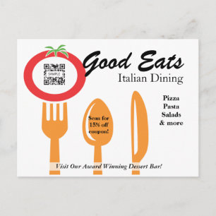 Briefkaart Sjabloon Casual Dineren Italiaans