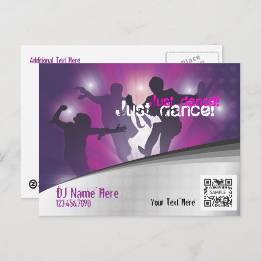 Briefkaart Sjabloon Event Dance (Voorkant / Achterkant)